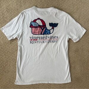 Vineyard Vines 146th Historic Red White & Blue Kentucky Derby White Tee Sz Med